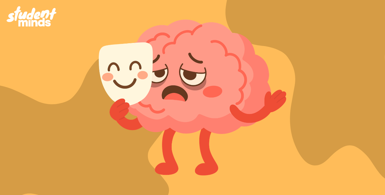 brain with a happy mask