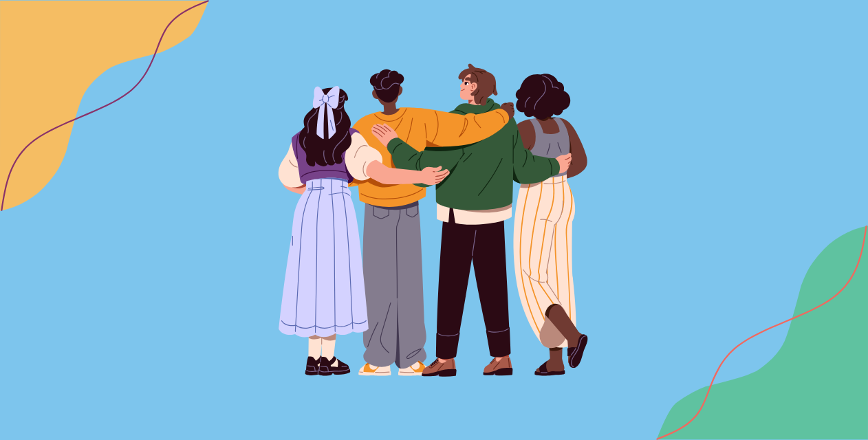 Friends hugging